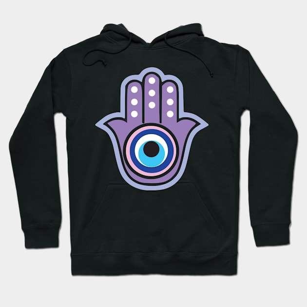 Hamsa Hand Evil Eye Hoodie by livania